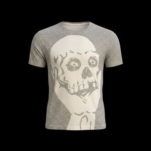 LITOGRAPHS Hamlet Skull & Lines from Play All Over Print Graphic T-Shirt M
